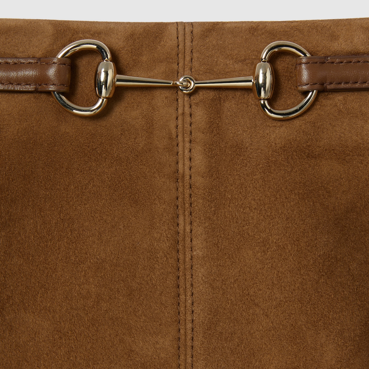 スカート GUCCI Suede Skirt Horsebit GUCCI Horsebit-detailed leather-trimmed pleated suede midi