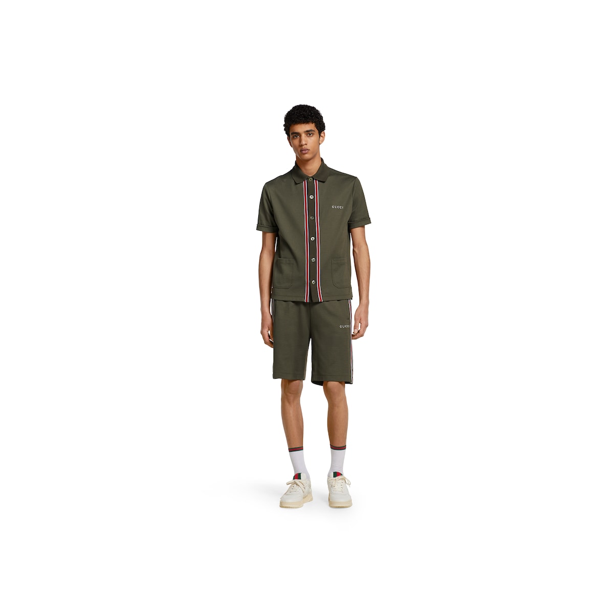 Cotton piquet polo shirt with embroidery