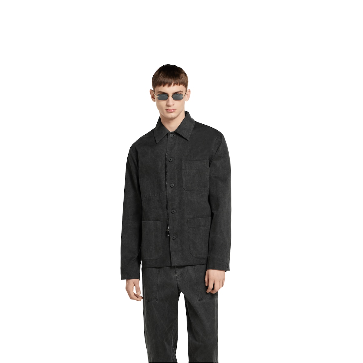 ◆GUCCI◆コットン キャンバス Delave ジャケット/ Dark Gray◆ 823401_ZASBD_1189_003_100_0000
