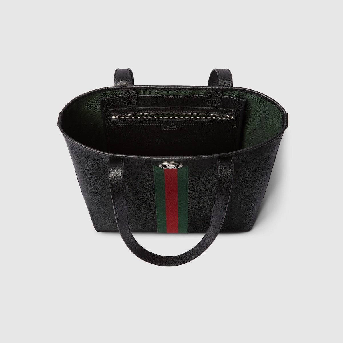 グッチ ダブルホース トートバッグ レザー ハンドバッグ ブラック