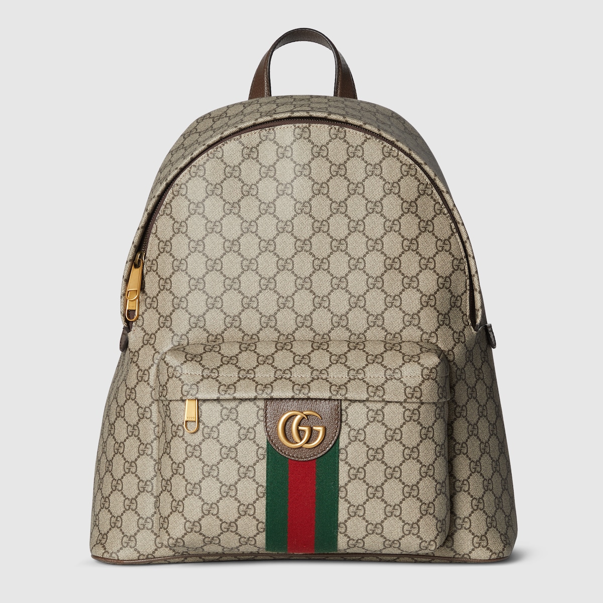Mochila mediana Ophidia intejido beige y café oscuro | GUCCI® MX