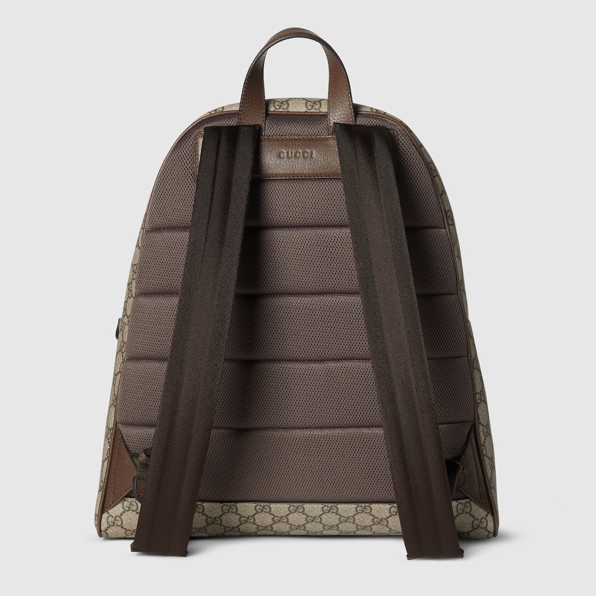 Ophidia medium backpack in beige and dark brown fabric