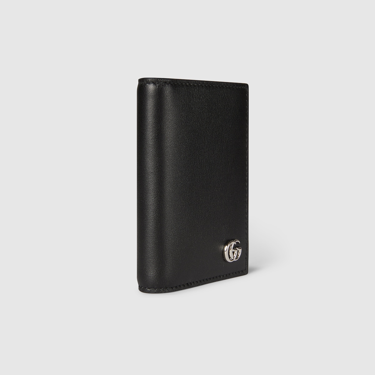 GG Marmont bi-fold card case in black soft leather | GUCCI® US