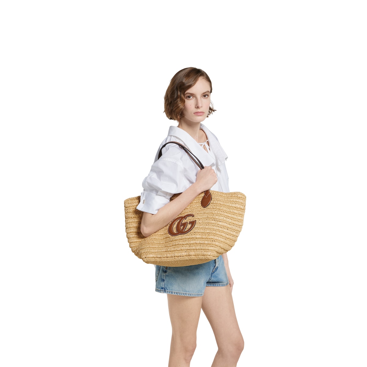 Woven medium tote bag