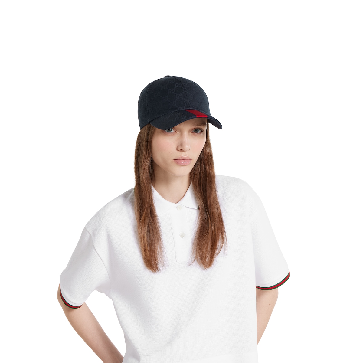GG cotton baseball hat with Web in dark blue | GUCCI® US