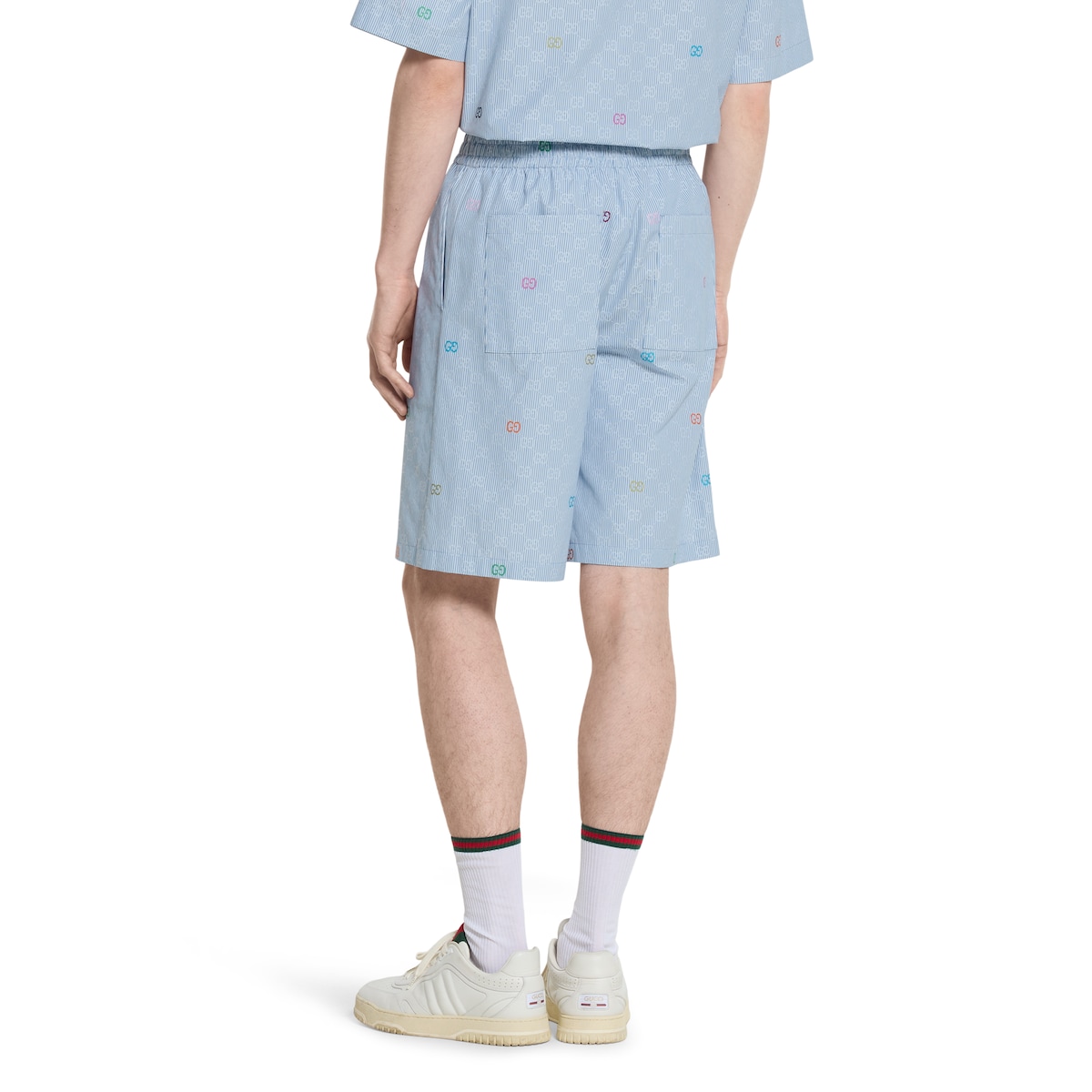 GUCCI ブラックショートパンツ ストライプ 787249_ZAMII_1043_003_100_0000