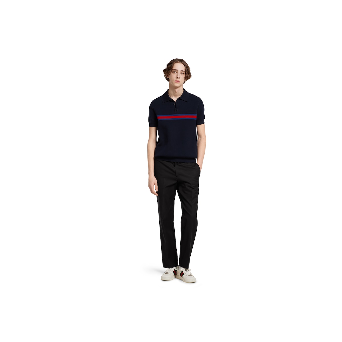 Cotton piquet polo shirt with Web