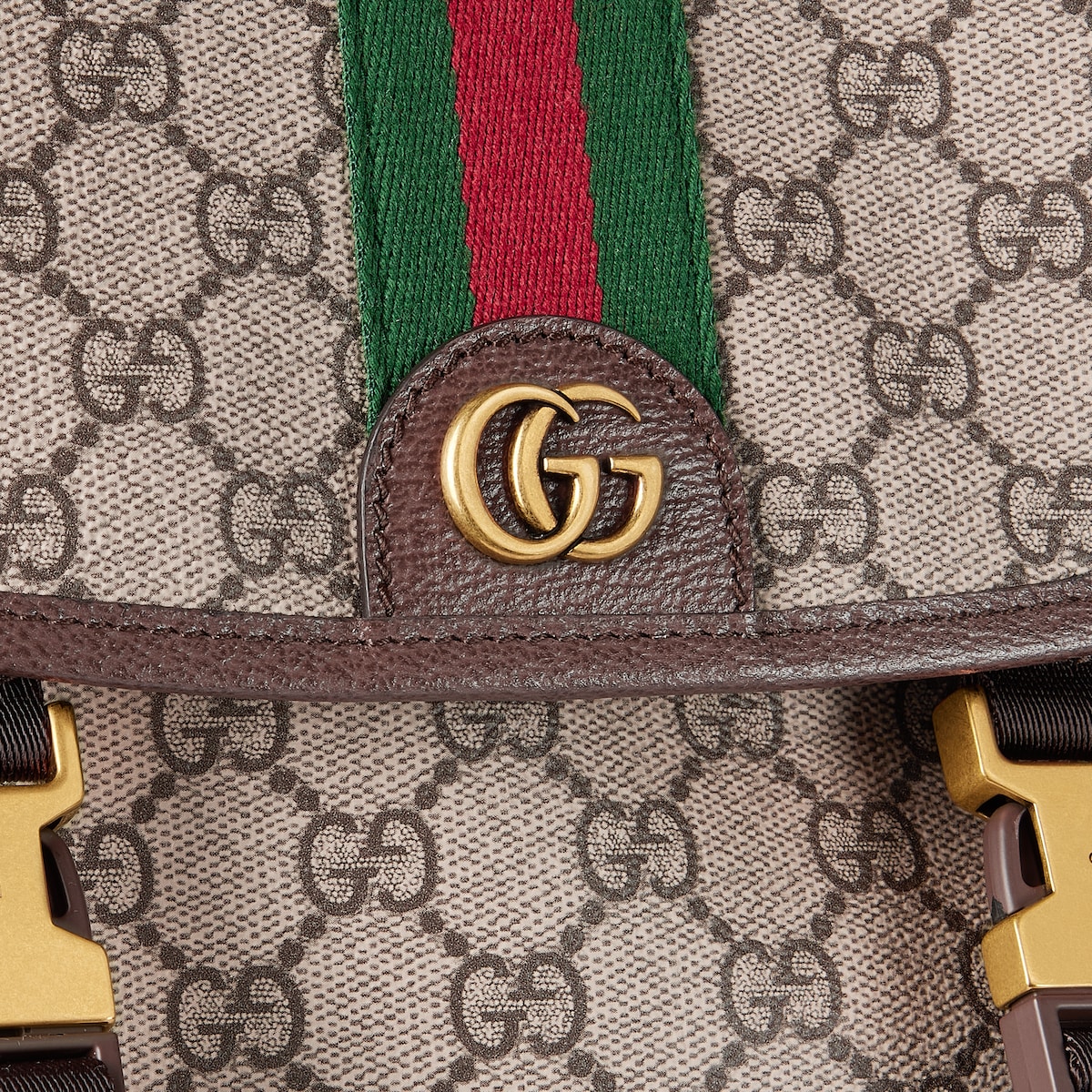 Ophidia large backpack in beige and dark brown fabric | GUCCI® US