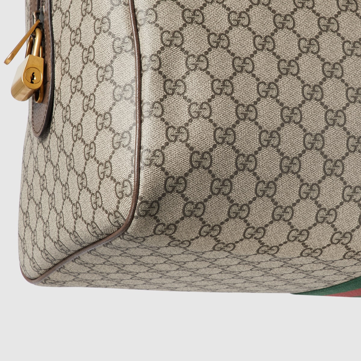 Gucci Savoy medium duffle bag in beige and dark brown fabric