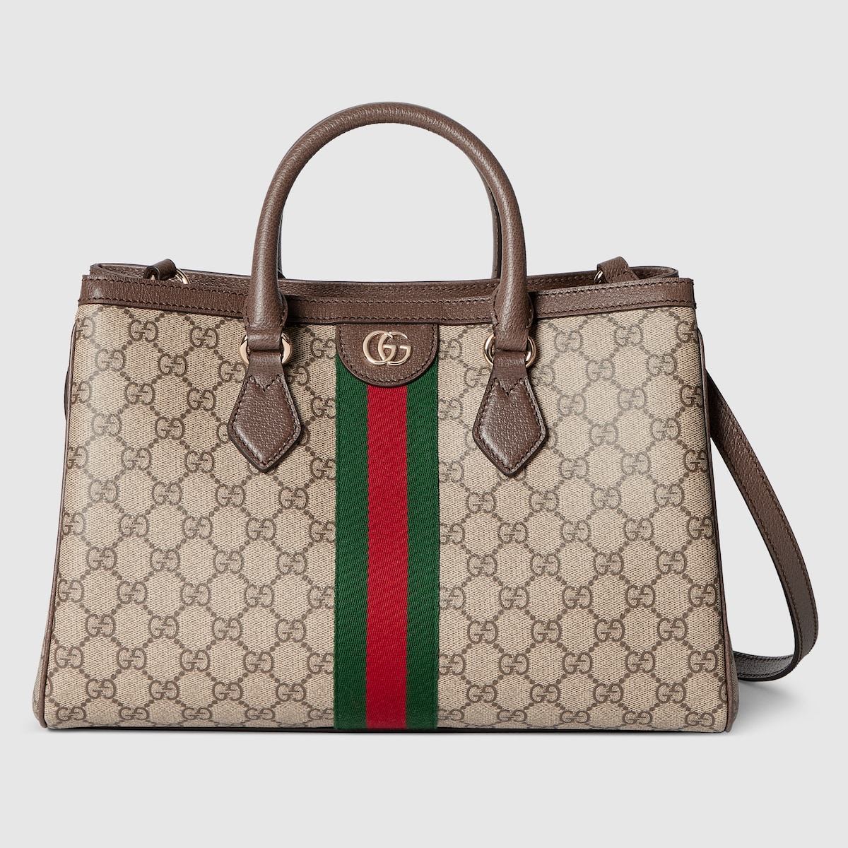 Ophidia medium tote bag in beige and brown GG fabric | GUCCI® US