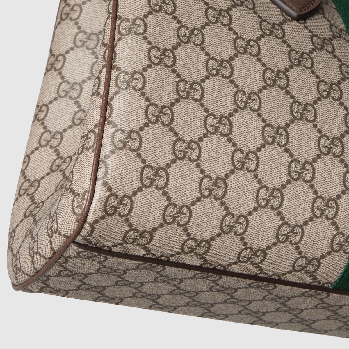 Ophidia medium tote bag in beige and brown GG fabric | GUCCI® US