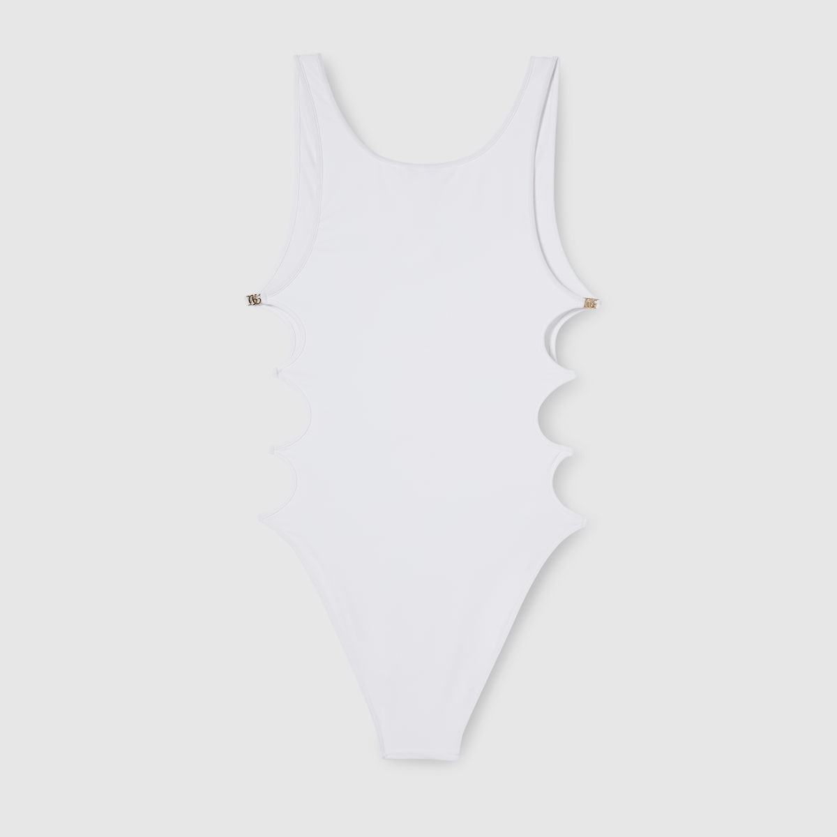 Sparkling stretch jersey swimsuit in white | GUCCI® US