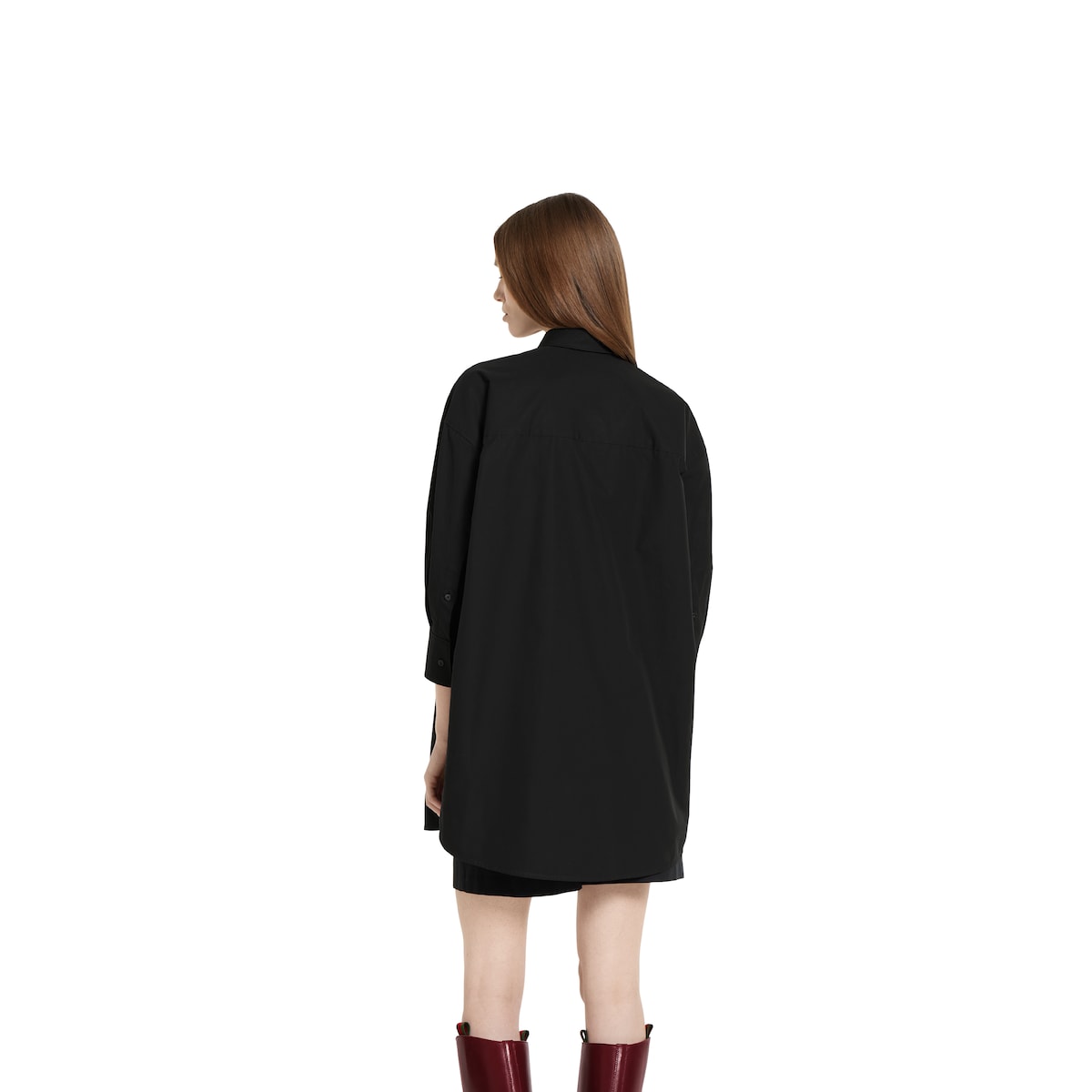 Cotton poplin shirt with embroidery
