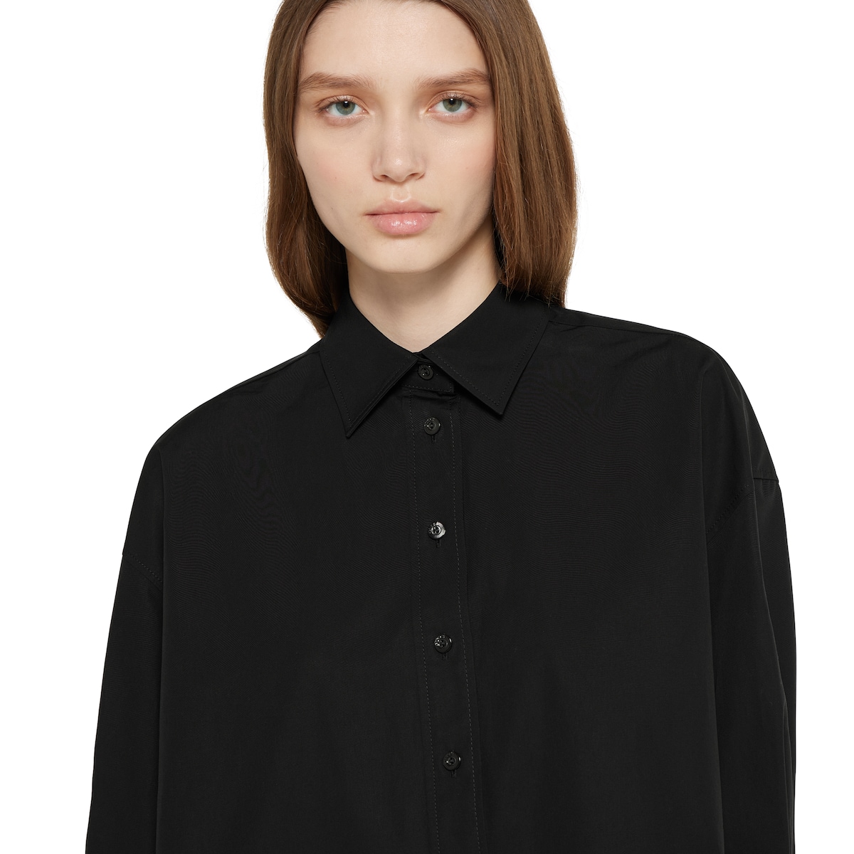 Cotton poplin shirt with embroidery
