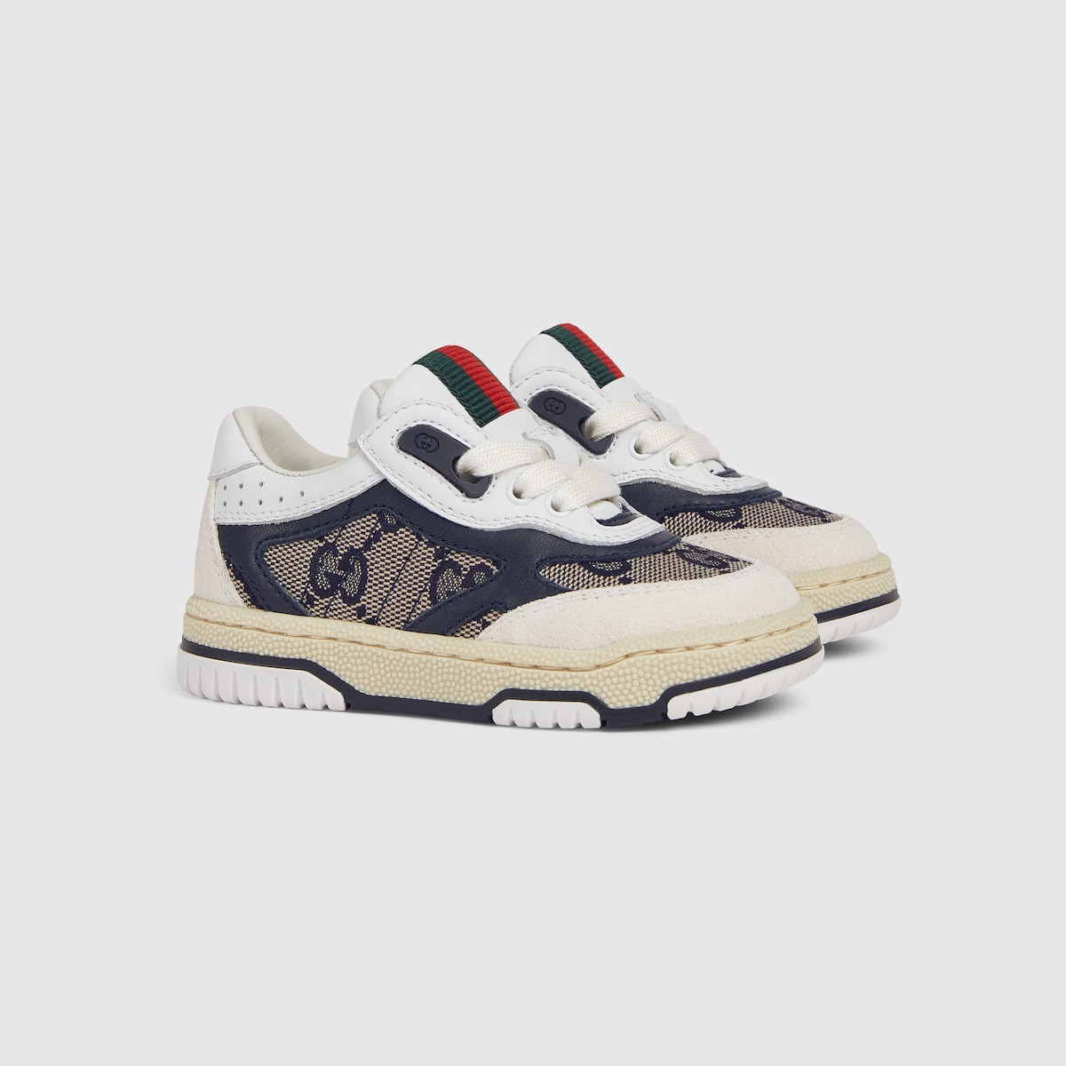 Toddler Gucci Re-Web sneaker in white leather - thumbnail 3