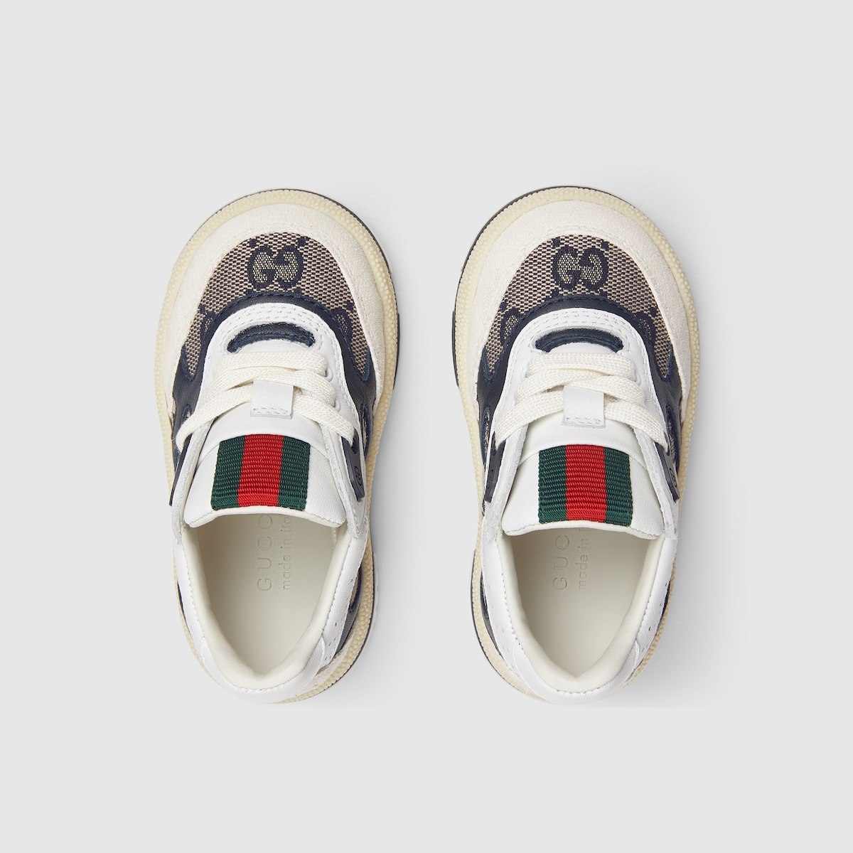 Toddler Gucci Re-Web sneaker in white leather - thumbnail 2