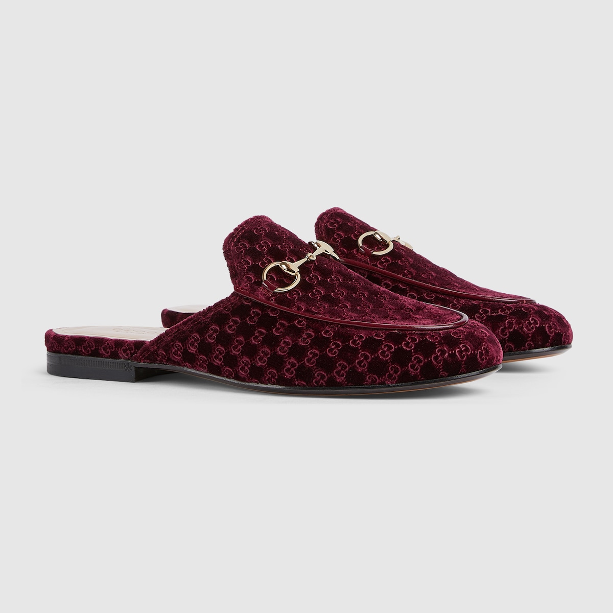 NEW GUCCI! Women’s GG Princetown shoes Women's Princetown slipper in bordeaux GG velvet | GUCCI® ZA