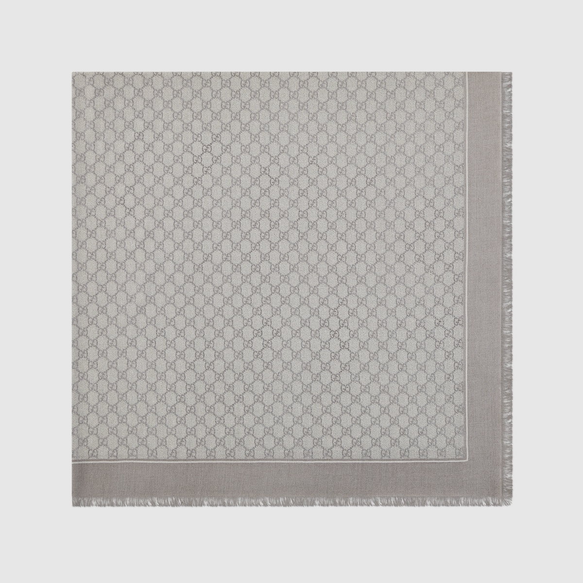 Laminated GG wool shawl in light grey | GUCCI® US