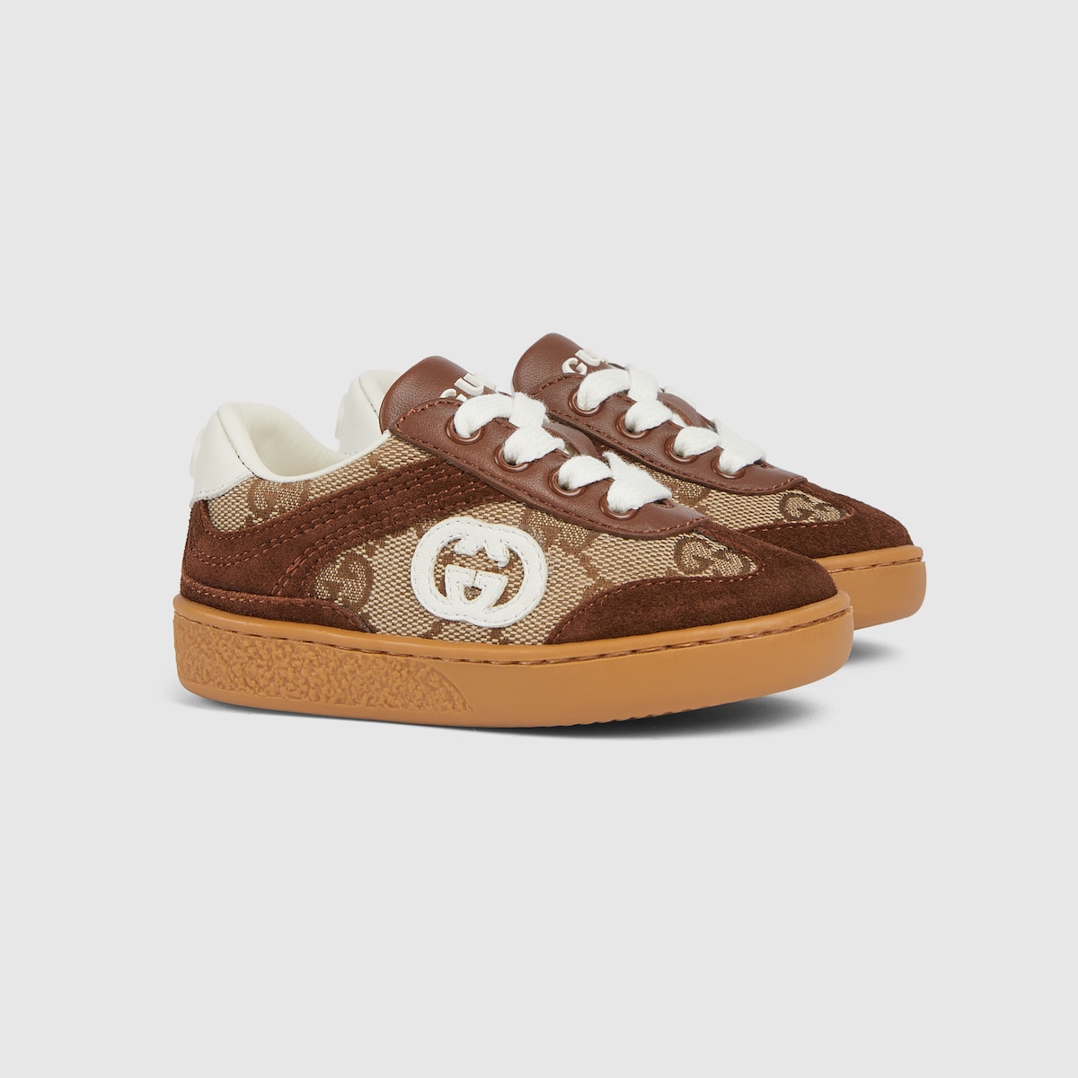Toddler G74 sneaker in beige and blue GG canvas - thumbnail 8