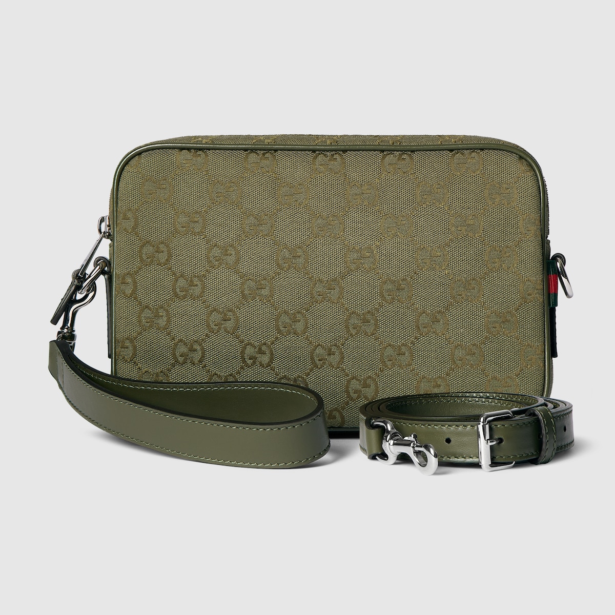 GG canvas small crossbody bag in forest green GG canvas