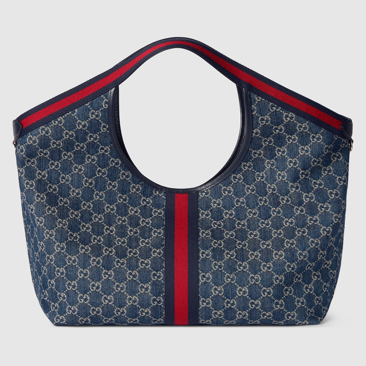 Bolso tote Gucci Giglio tamaño grande en denim con GG azul y blanco ...
