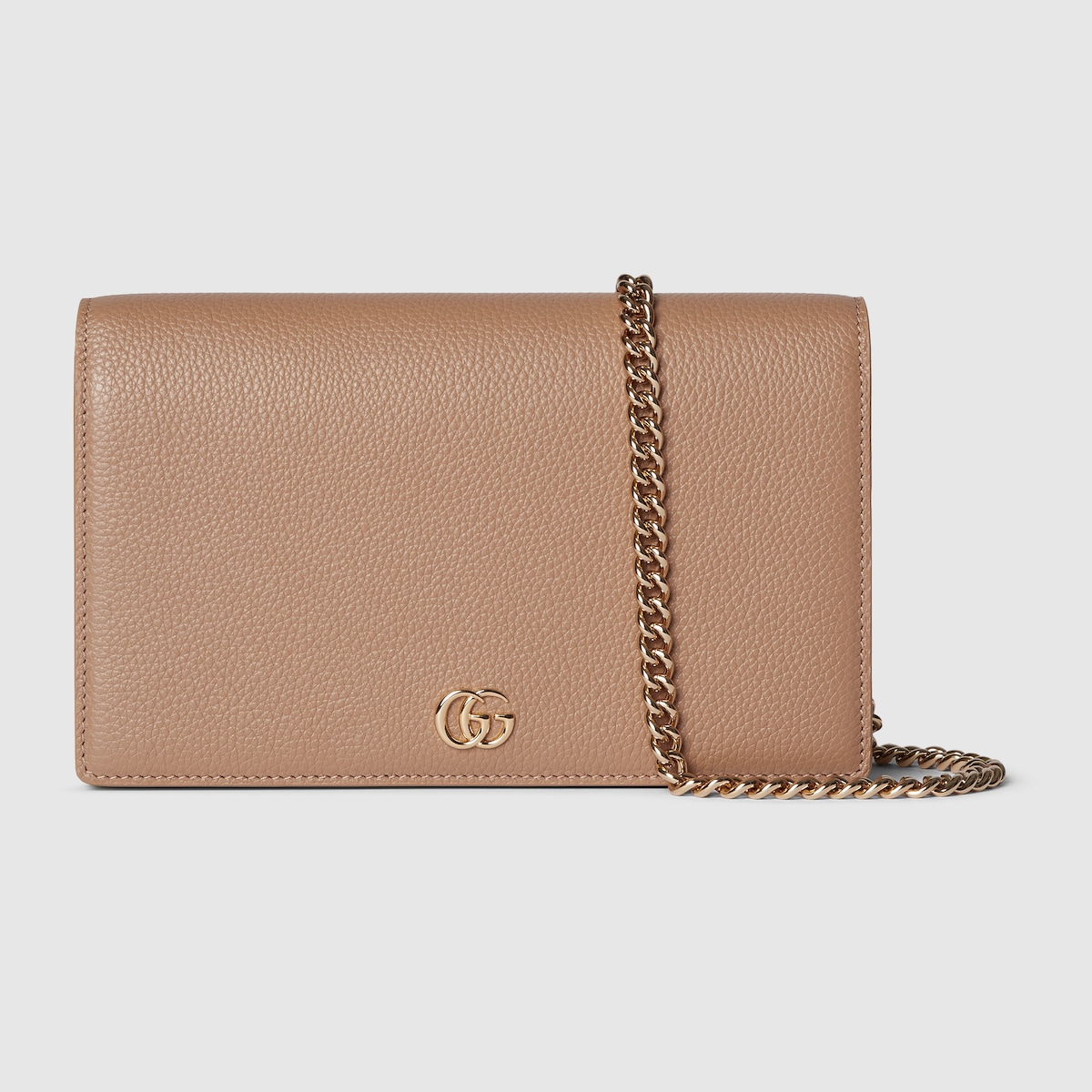 GGマーモント〕チェーンウォレット ・ベージュ＆ブライトグリーン