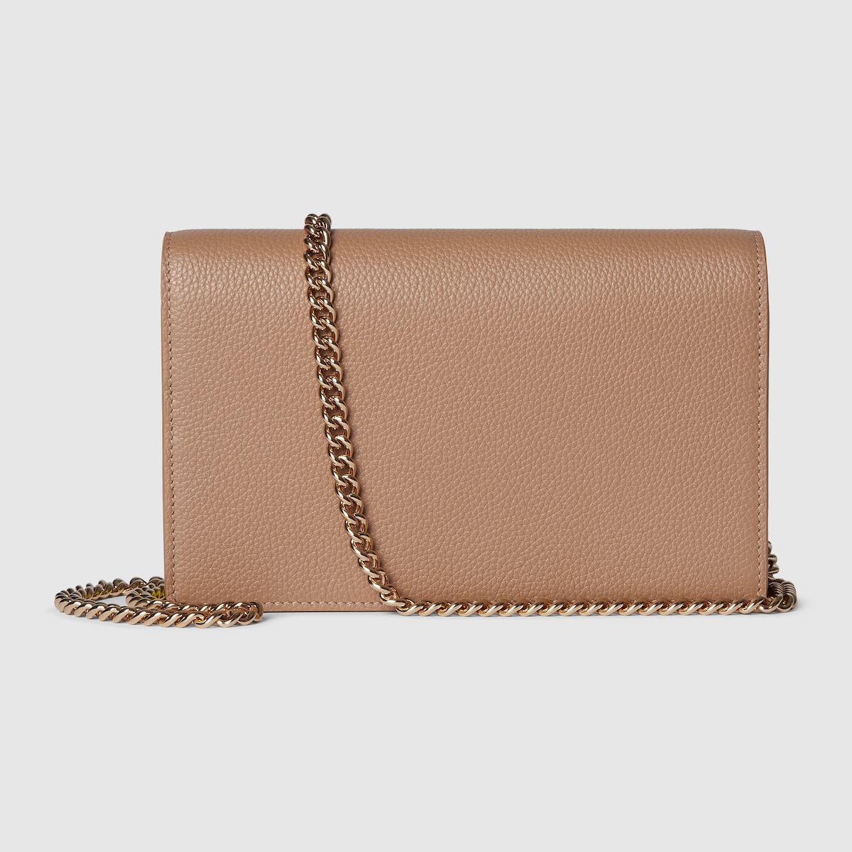 GG Marmont wallet on chain in beige and bright green leather