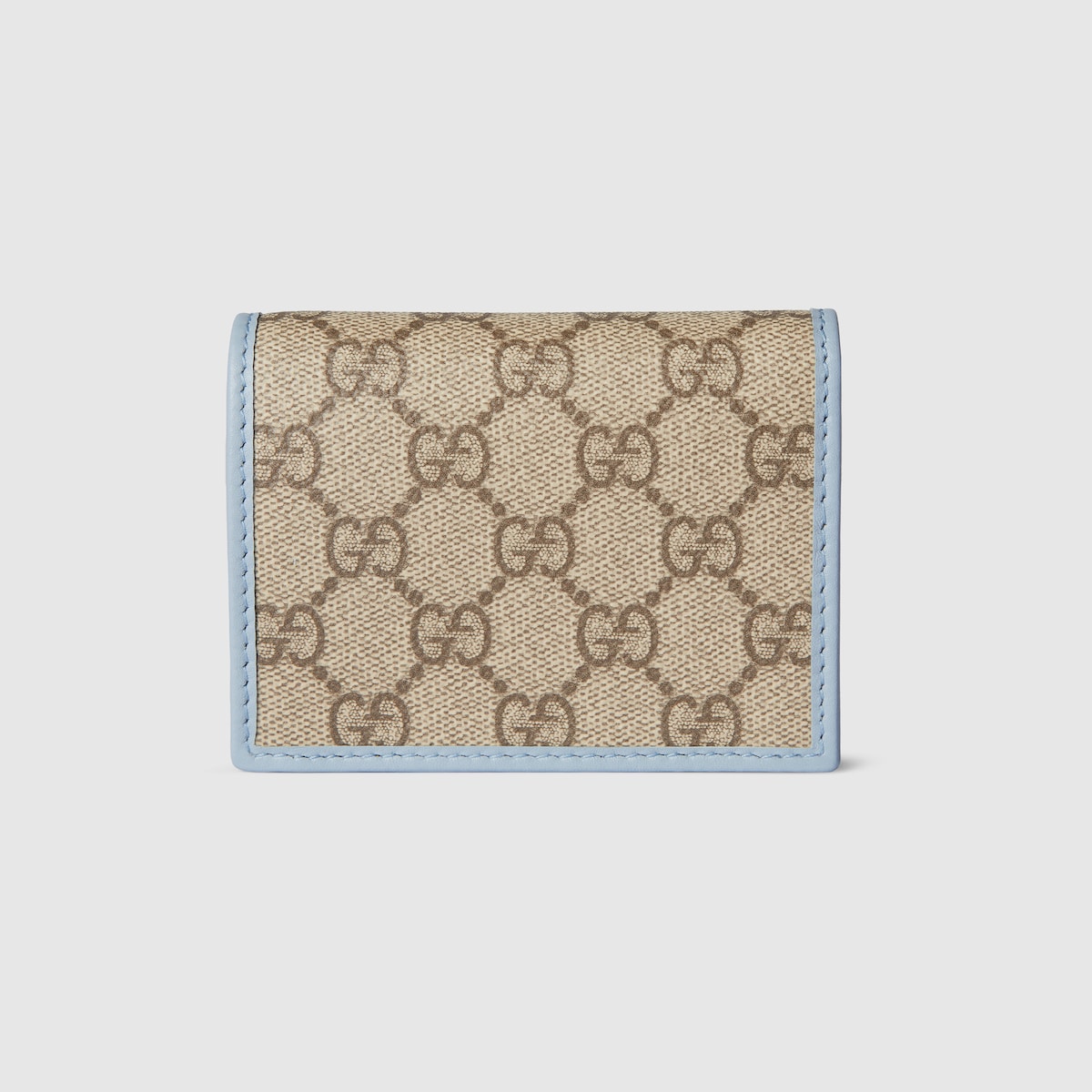 GG Emblem small wallet in beige and brown GG fabric | GUCCI® US