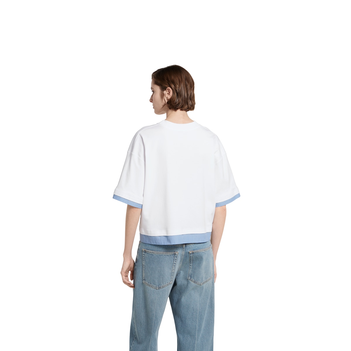 Soft jersey T-shirt with embroidery in white | GUCCI® US