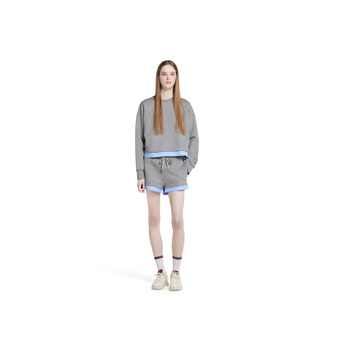 Cotton jersey shorts with embroidery