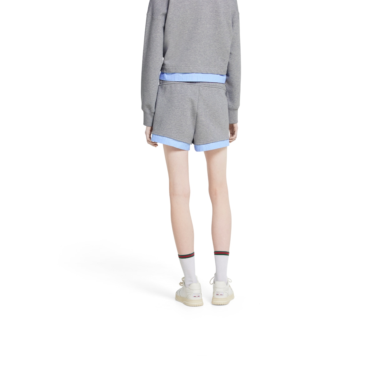 Cotton jersey shorts with embroidery