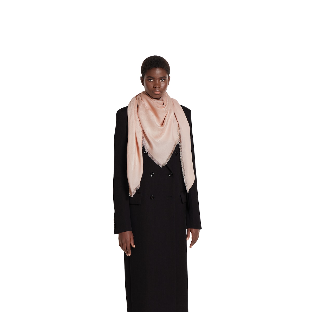 GG cotton silk jacquard shawl
