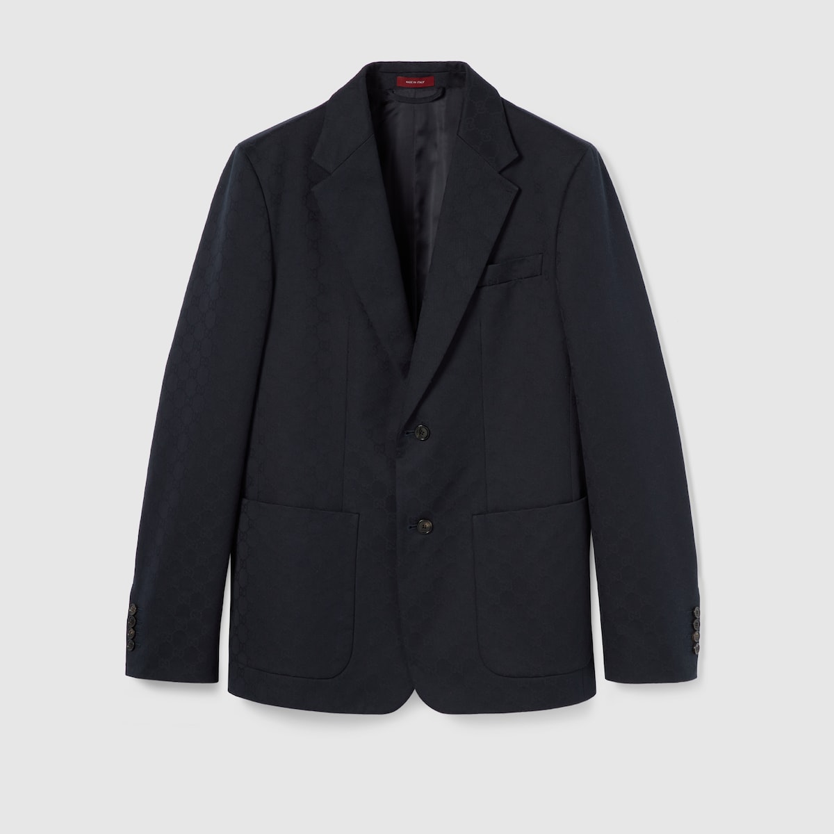 ジャケット GUCCI Black coat in silk and jacquard wool GG GUCCI Black coat in silk and jacquard wool GG | TheDoubleF