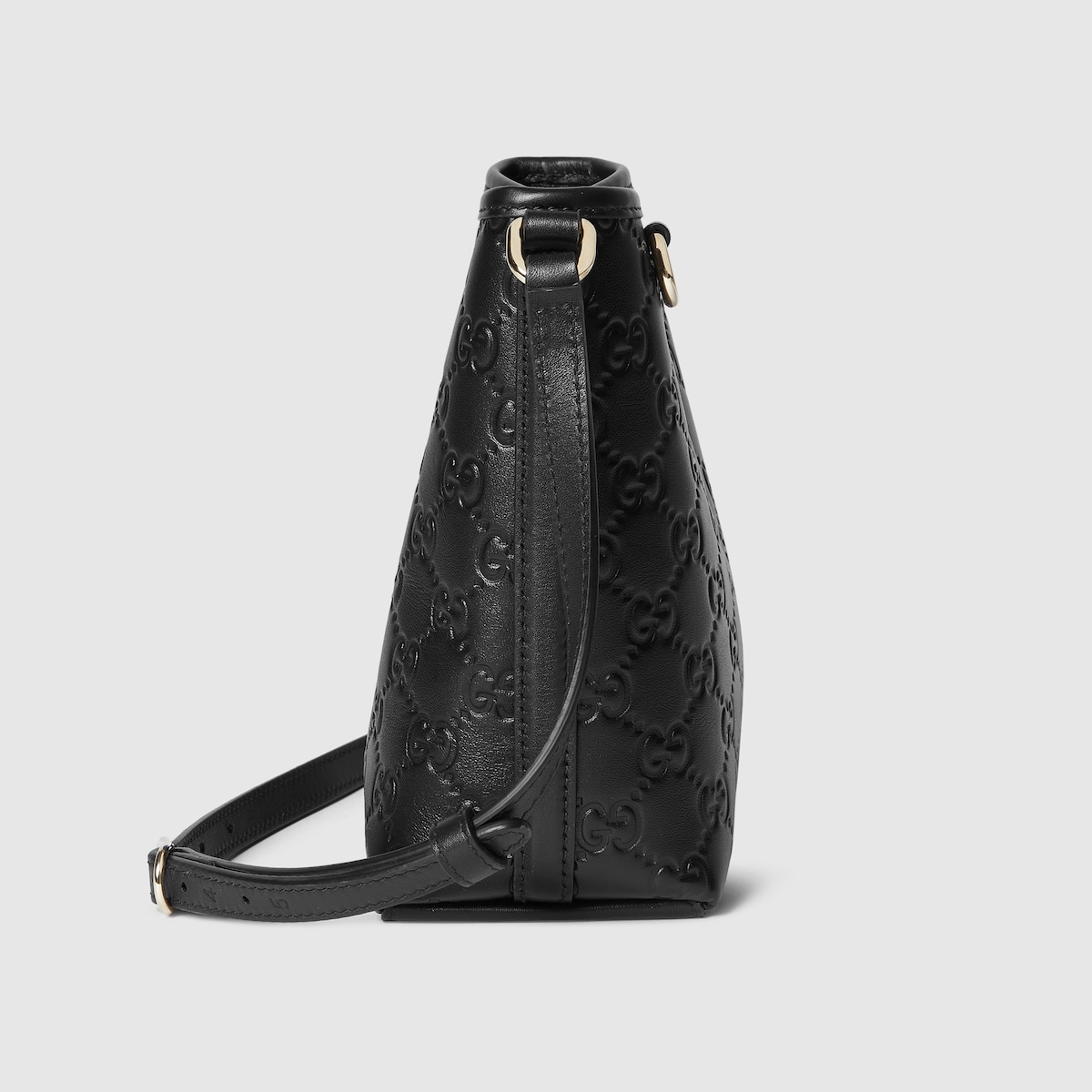 GG Emblem nano bucket bag in black GG leather | GUCCI® US