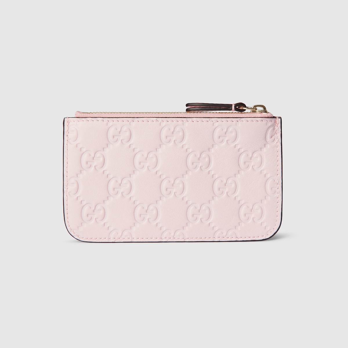 GG Emblem key pouch in pink GG leather | GUCCI® US