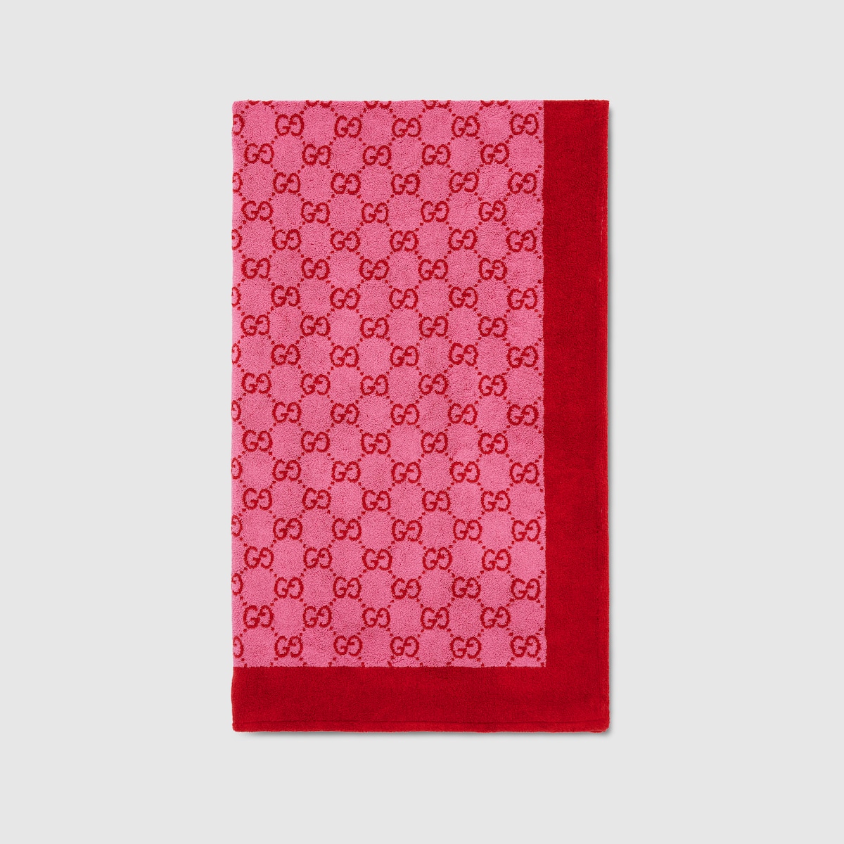 47277★冬 GUCCI グッチ GG柄 ブランケット ひざ掛け ピンク GG テリークロス ビーチブランケット ・ピンク | GUCCI公式