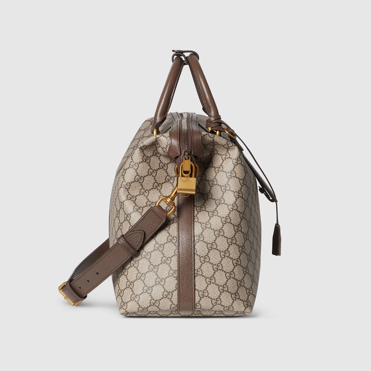 Gucci Savoy medium duffle bag in beige and dark brown fabric Gucci Savoy medium duffle bag in beige and dark brown fabric