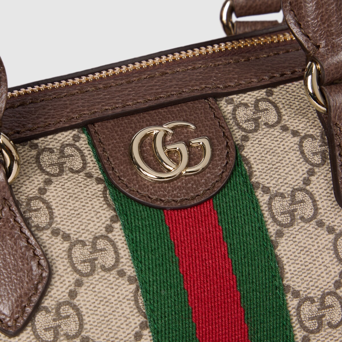 Ophidia medium boston bag in beige and brown GG fabric - thumbnail 7