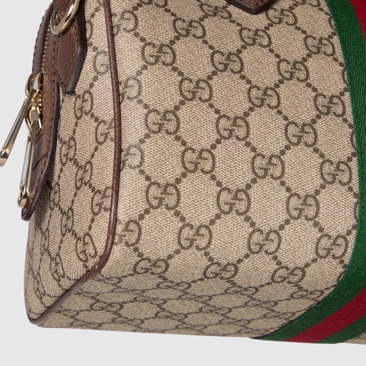 Ophidia medium boston bag in beige and brown GG fabric - thumbnail 3