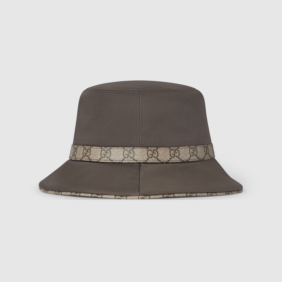 GUCCI GGパターン フェドーラハット ダークグレー Cotton fedora with Double G in dark brown | GUCCI® US