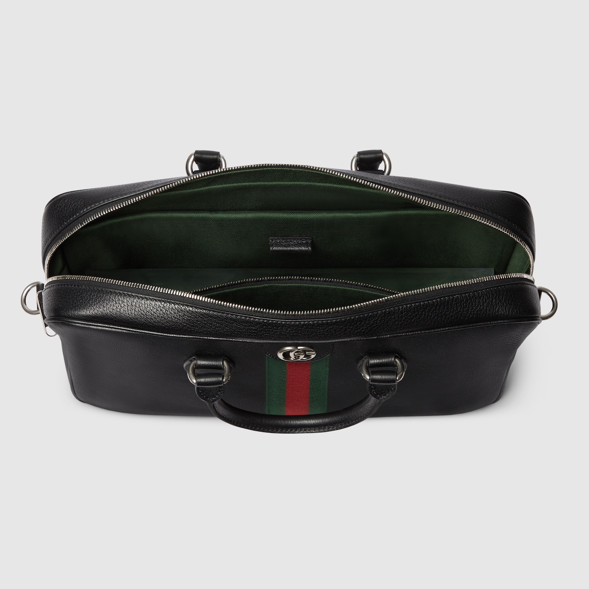 Ophidia large briefcase in black soft leather | GUCCI® US