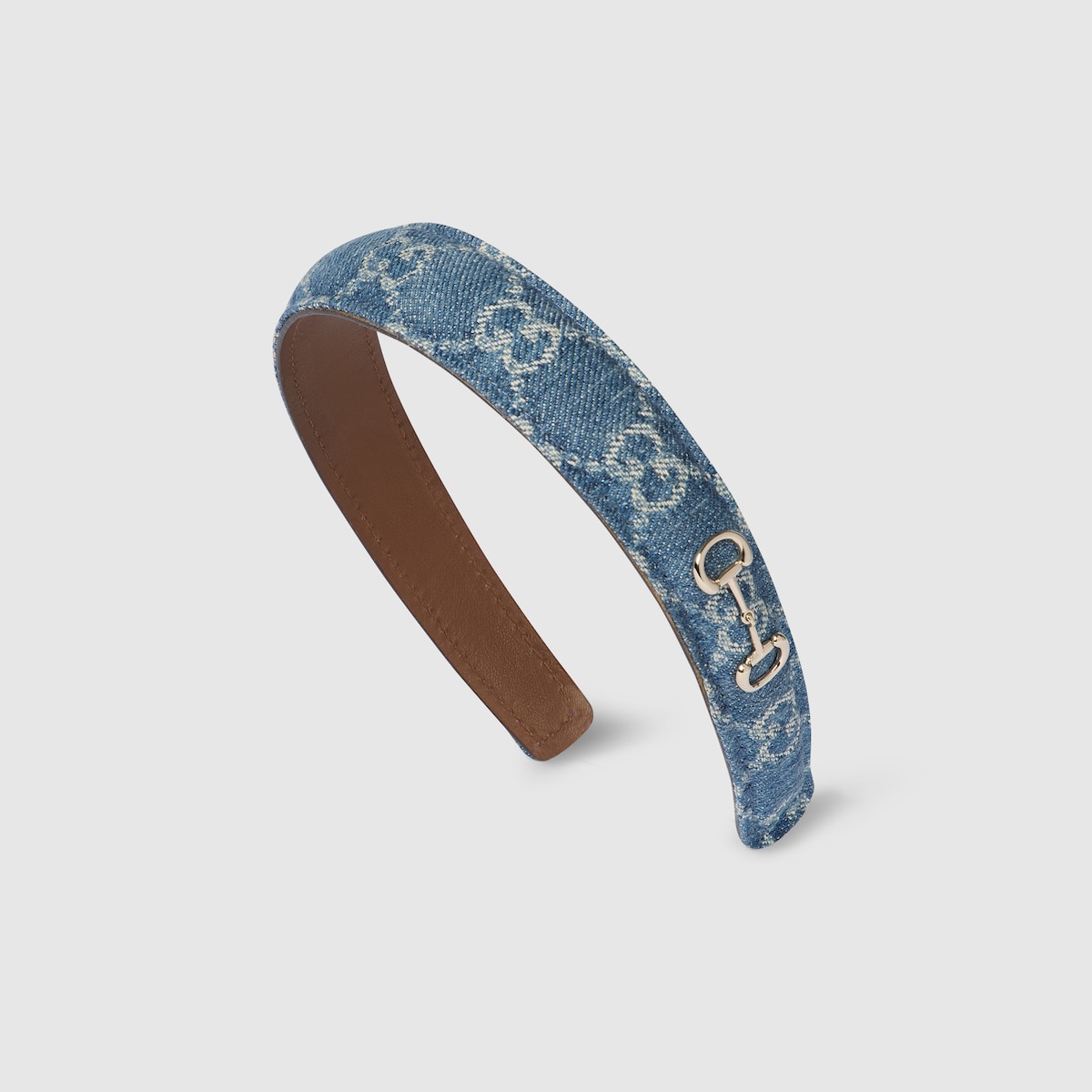 GUCCI デニム風ヘアバンド ホースビット付き GGデニム ヘアバンド ・ライトブルー | GUCCI公式