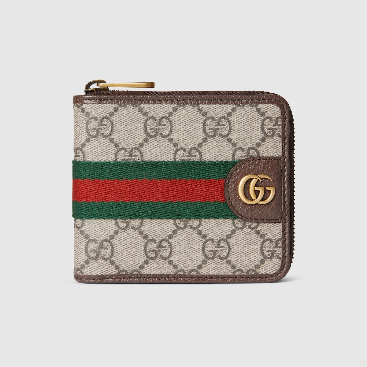 Ophidia coin wallet in beige and dark brown fabric | GUCCI® CA