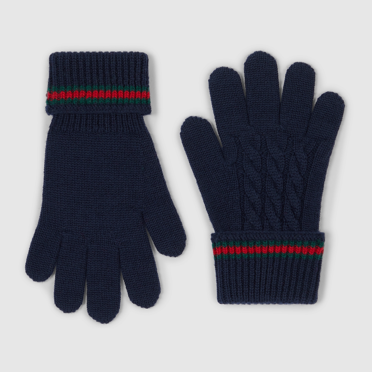 Children's wool gloves with Web in dark blue - thumbnail 2