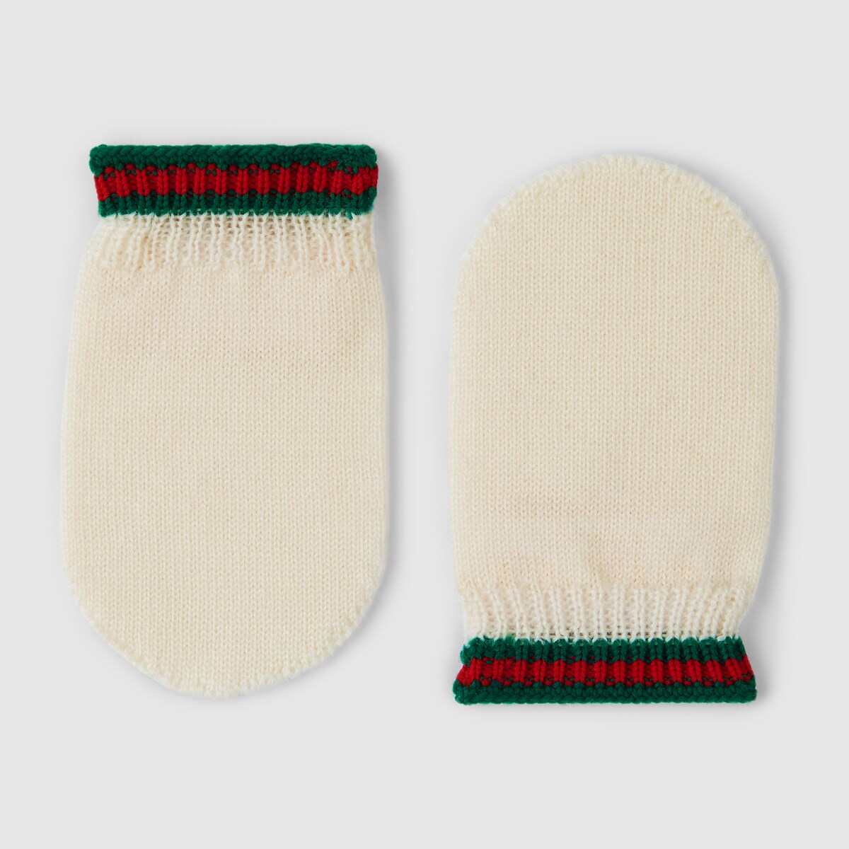 Baby wool mittens with Web in off white - thumbnail 2