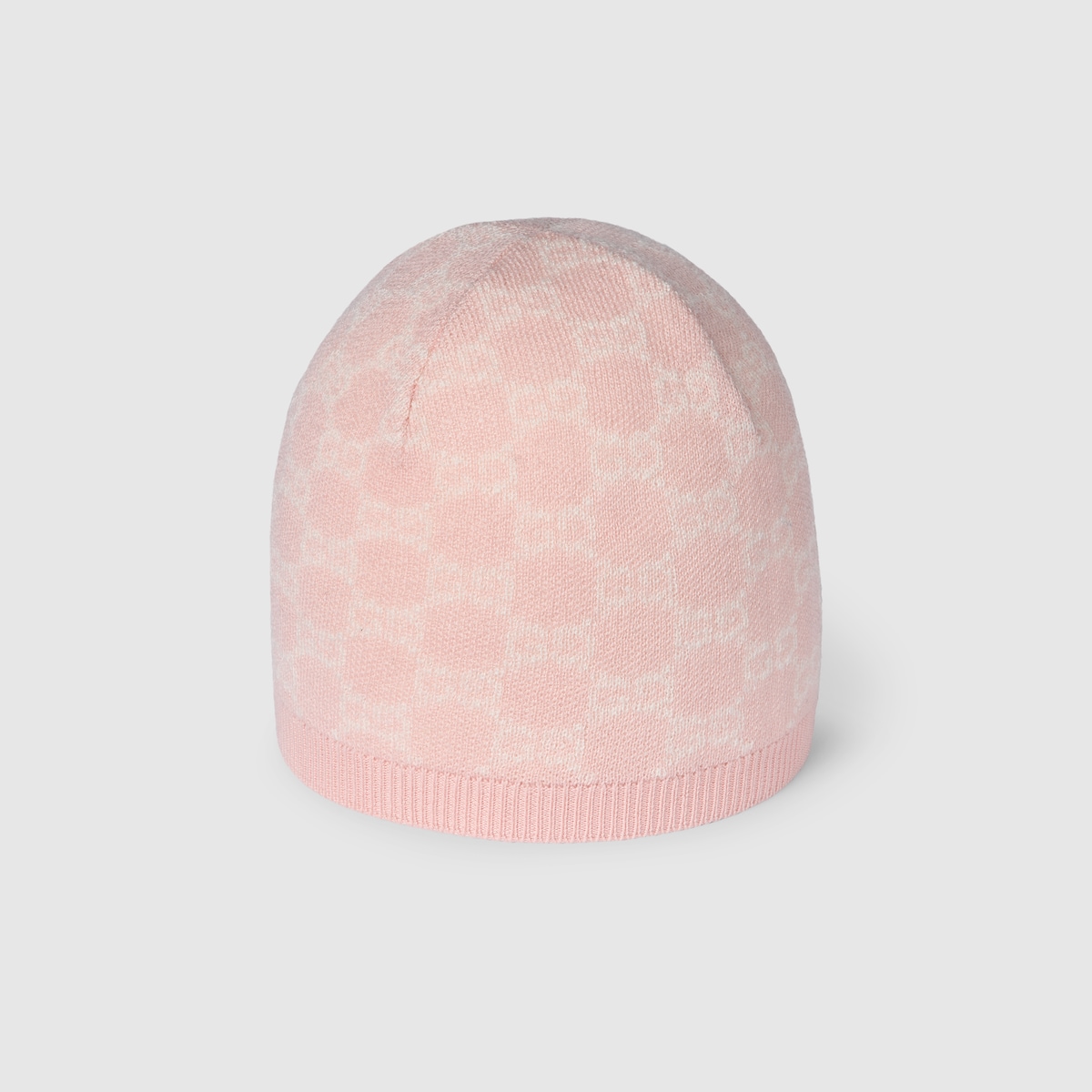 Baby GG wool hat in light pink and white - thumbnail 3