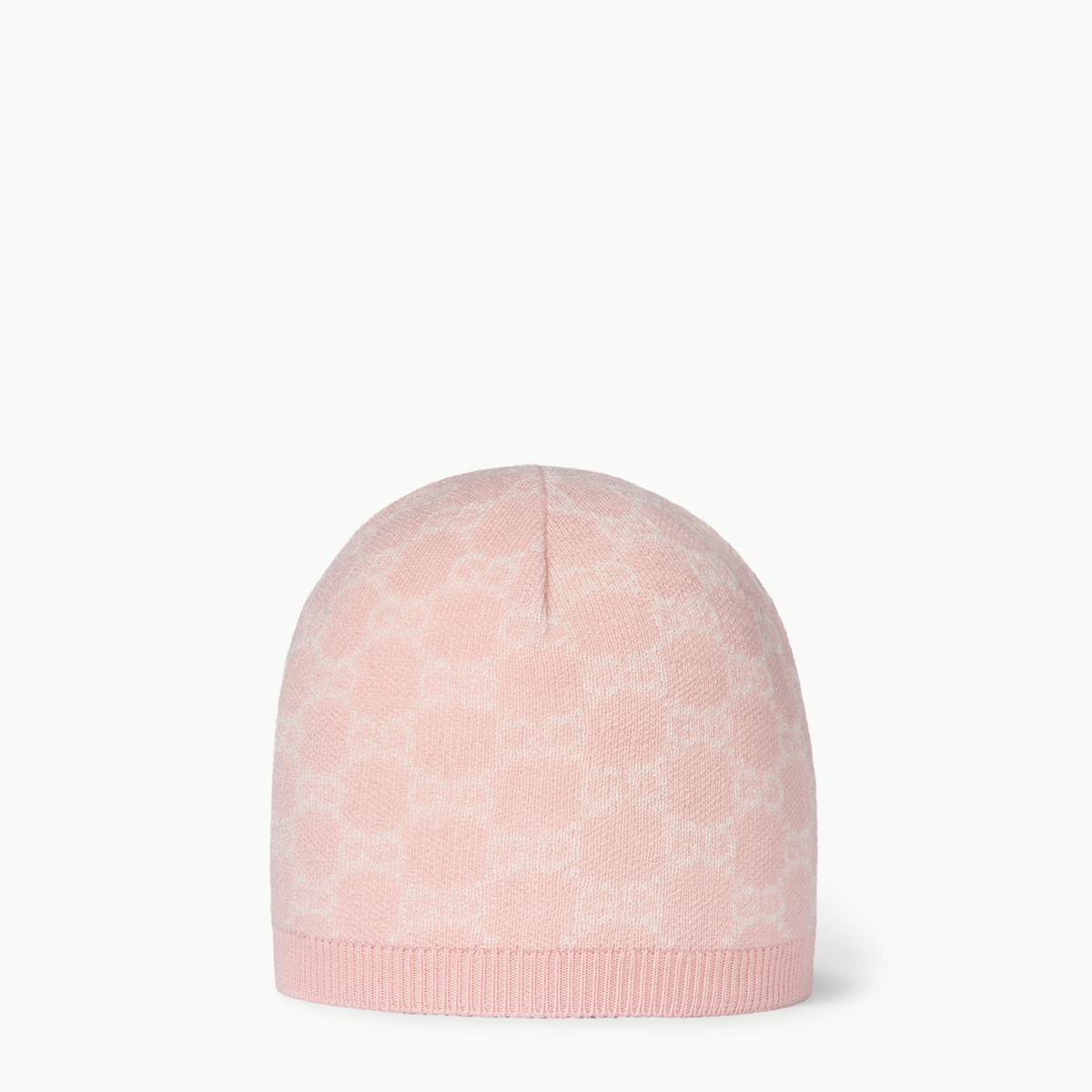Baby GG wool hat in light pink and white - thumbnail 2