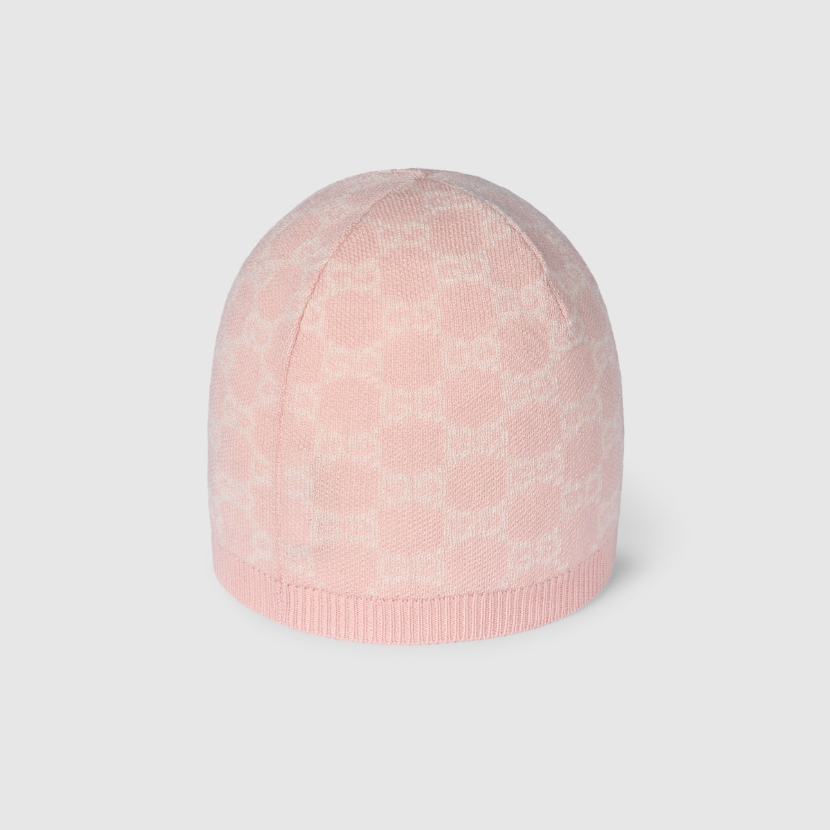 Baby GG wool hat in light pink and white