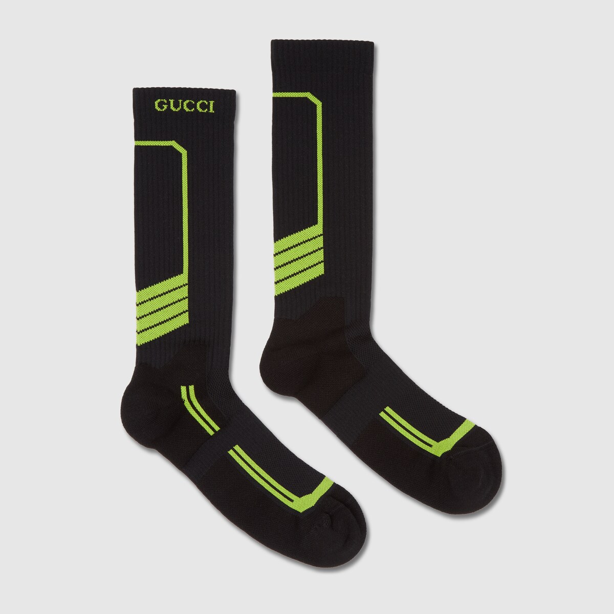 Cotton socks with embroidery in black and white - thumbnail 5
