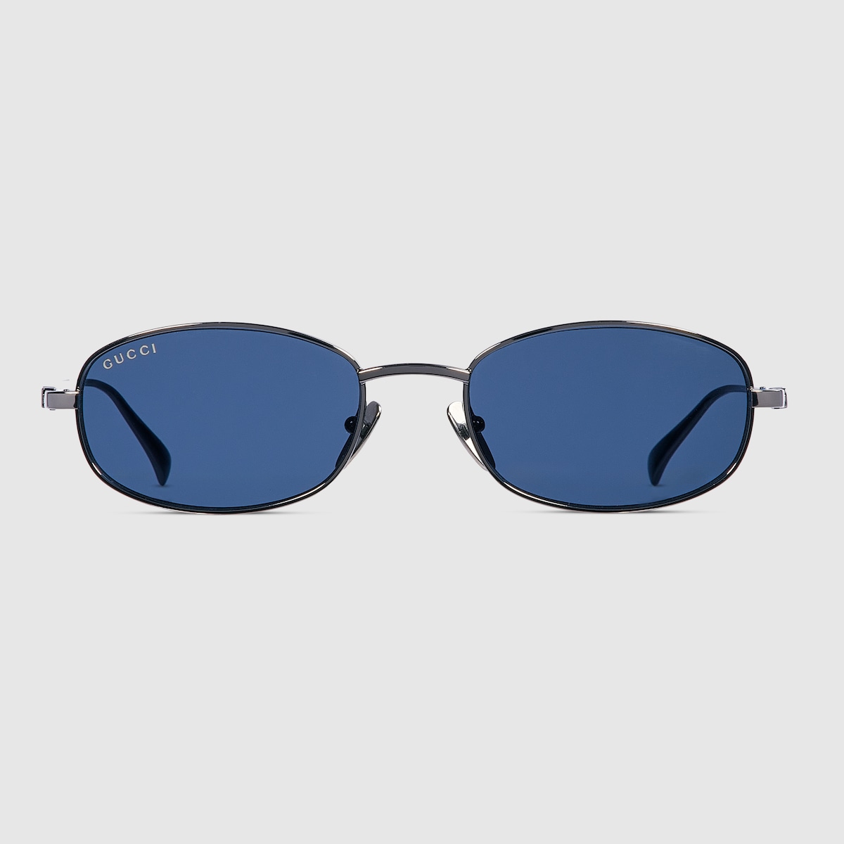 Oval frame sunglasses in dark ruthenium | GUCCI® US